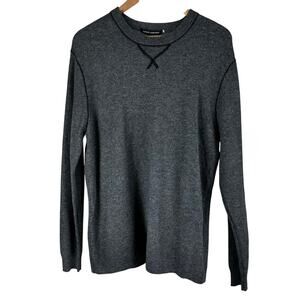 Autumn Cashmere NWT Contrast Stitch Thermal Crew Tee Gray Pullover Size XL